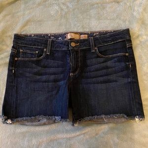 Paige Denim lightly distressed cutoff shorts
